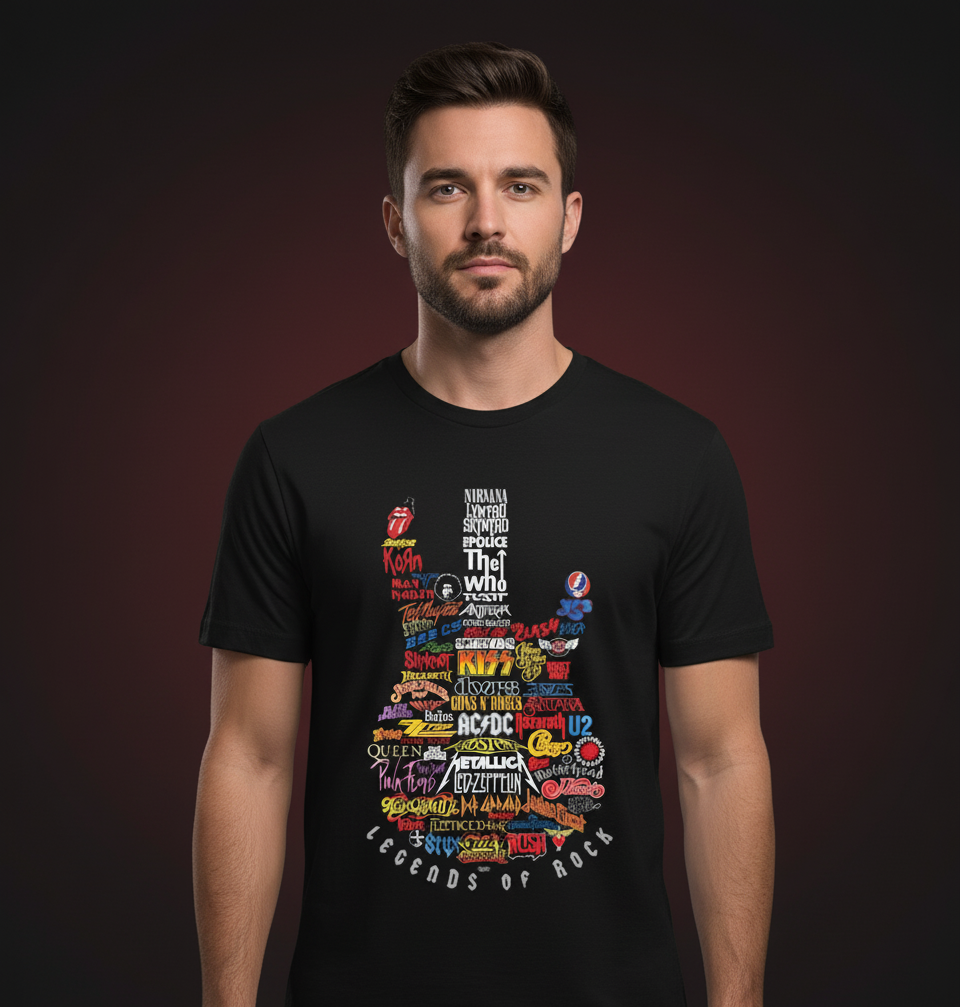 ATHERO “Legends of Rock” Guitar Graphic T-Shirt | Premium Music Tee for Men